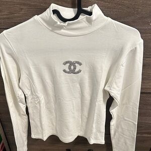 Women's White Long Sleeve thermal Top size S